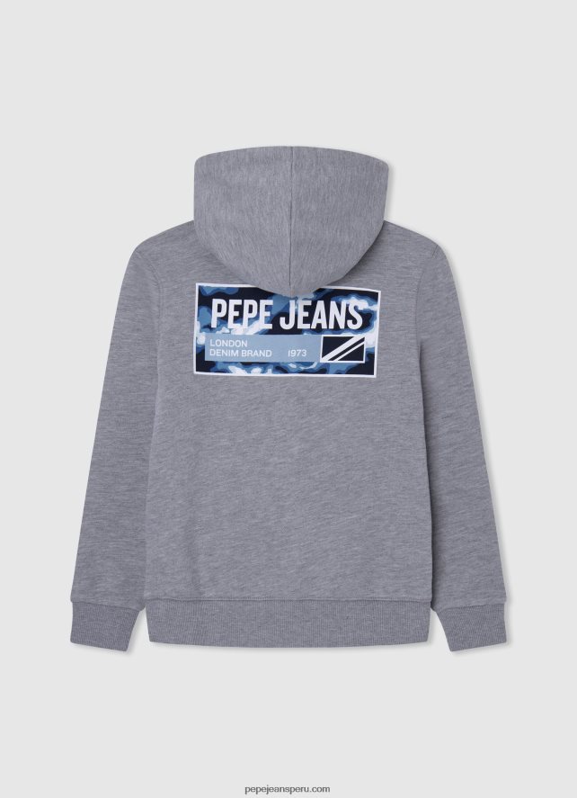 chico jersey de algodón con cremallera Pepe Jeans 44JTZ1589 gris marga - Imagen 2