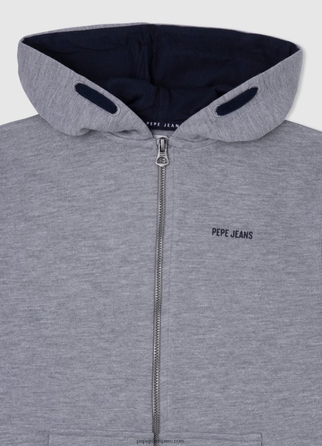 chico jersey de algodón con cremallera Pepe Jeans 44JTZ1589 gris marga - Imagen 3
