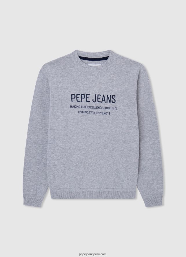 chico jersey de algodón con cremallera Pepe Jeans 44JTZ1589 gris marga - Imagen 4