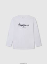 chico playera con logo estampado Pepe Jeans 44JTZ1620 blanquecino - Imagen 3