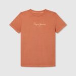 chico playera con logo estampado Pepe Jeans 44JTZ1651 calabaza naranja