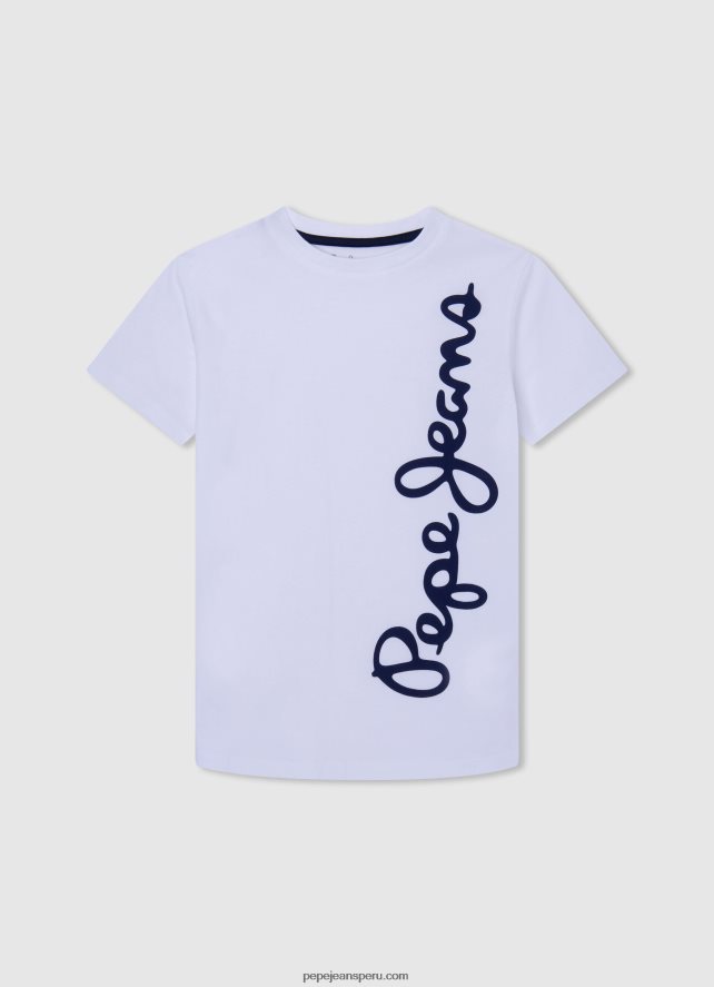 chico_playera_con_logo_vertical_pepe_jeans_44jtz1618_blanco.jpg chico playera con logo vertical Pepe Jeans 44JTZ1618 blanco - Imagen 1