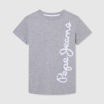 chico playera con logo vertical Pepe Jeans 44JTZ1650 gris marga