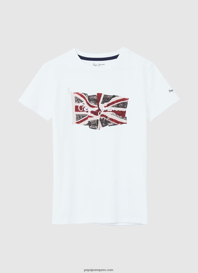chico_playera_con_logo_y_bandera_pepe_jeans_44jtz1609_blanco.jpg chico playera con logo y bandera Pepe Jeans 44JTZ1609 blanco - Imagen 1