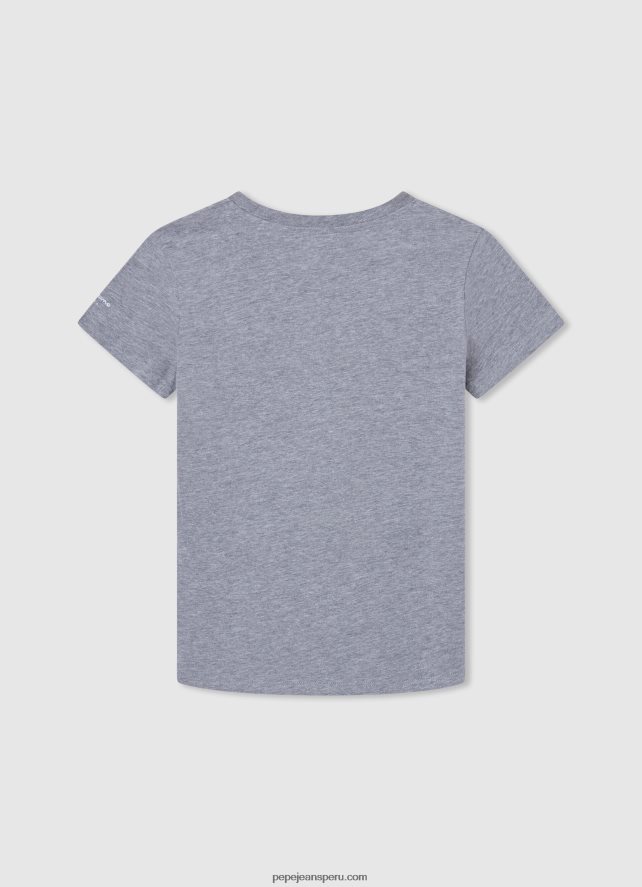chico playera con logo y bandera Pepe Jeans 44JTZ1635 gris marga - Imagen 2