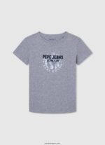 chico playera con logo y bandera Pepe Jeans 44JTZ1635 gris marga - Imagen 3