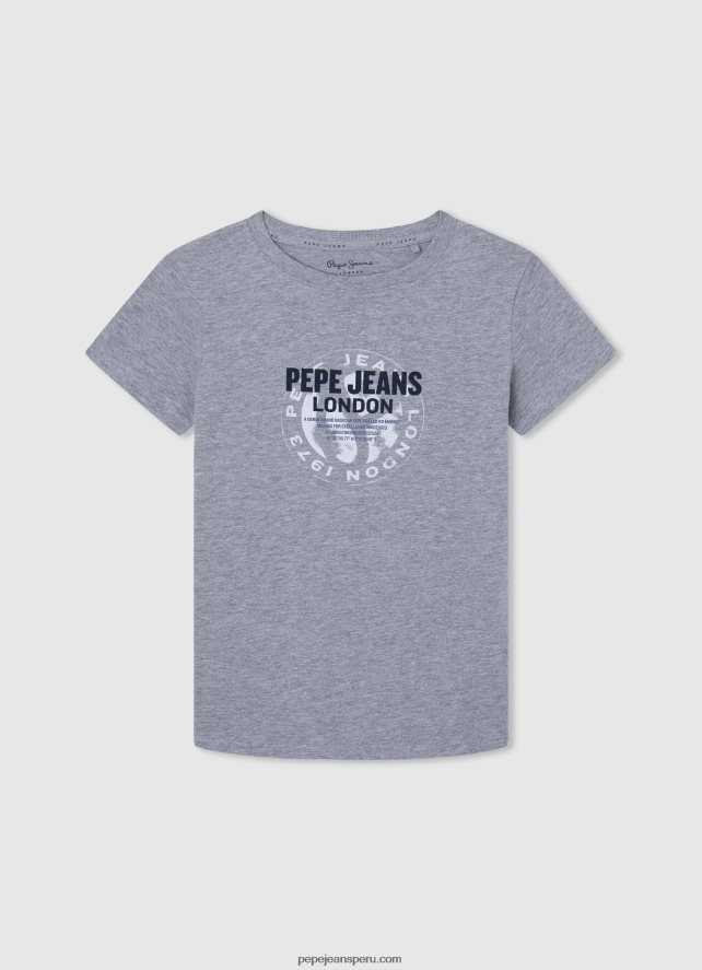 chico playera con logo y bandera Pepe Jeans 44JTZ1635 gris marga - Imagen 3