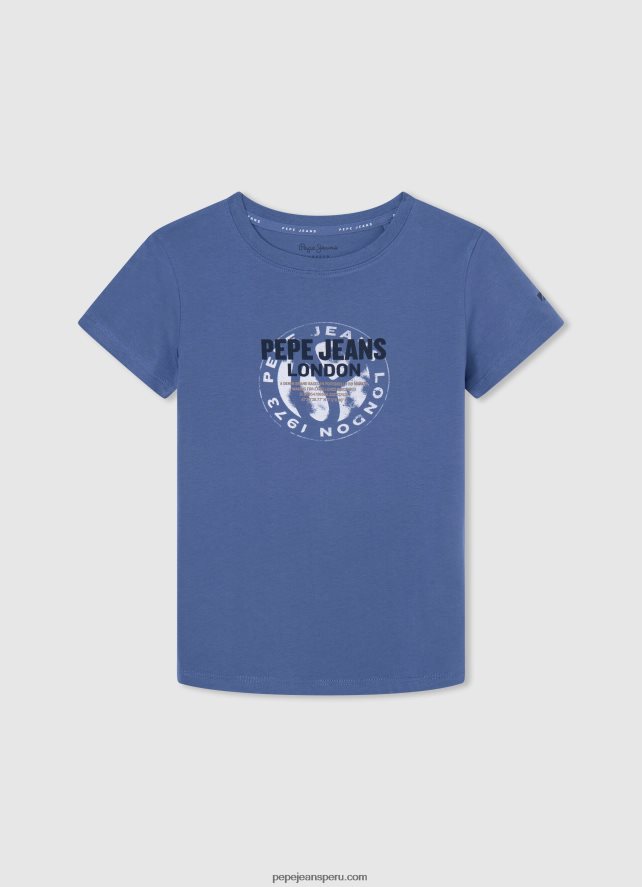 chico playera con logo y bandera Pepe Jeans 44JTZ1635 gris marga - Imagen 4