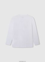 chico playera de manga larga con logo en el frente Pepe Jeans 44JTZ1619 blanco - Imagen 2