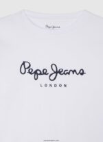 chico playera de manga larga con logo en el frente Pepe Jeans 44JTZ1619 blanco - Imagen 3