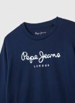 chico playera de manga larga con logo en el frente Pepe Jeans 44JTZ1630 Armada - Imagen 2