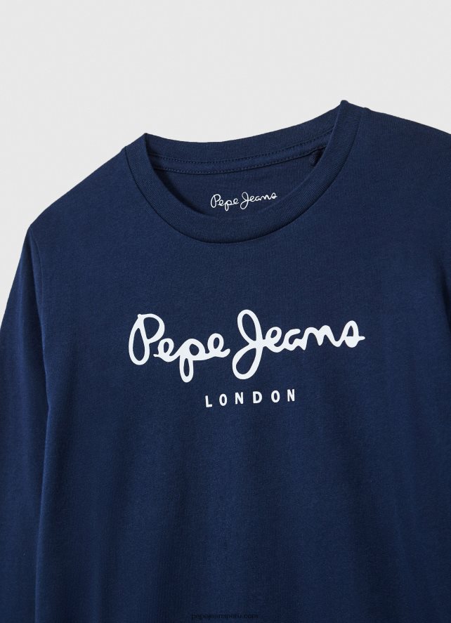 chico playera de manga larga con logo en el frente Pepe Jeans 44JTZ1630 Armada - Imagen 2
