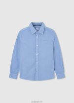 chico polo de piqué con logo bordado Pepe Jeans 44JTZ1658 blanqueador azul - Imagen 4