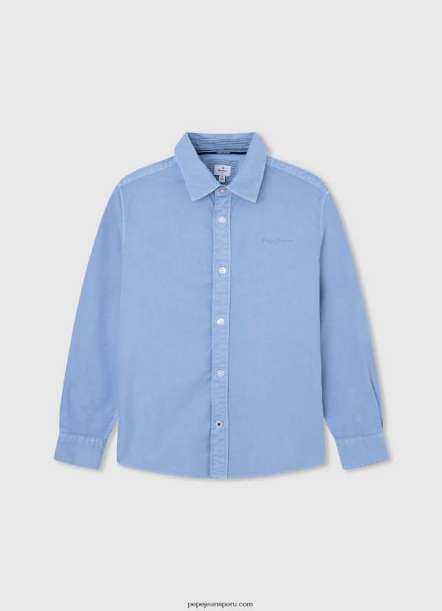 chico polo de piqué con logo bordado Pepe Jeans 44JTZ1658 blanqueador azul - Imagen 4