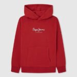 chico suéter con capucha de algodón Pepe Jeans 44JTZ1581 estudio rojo
