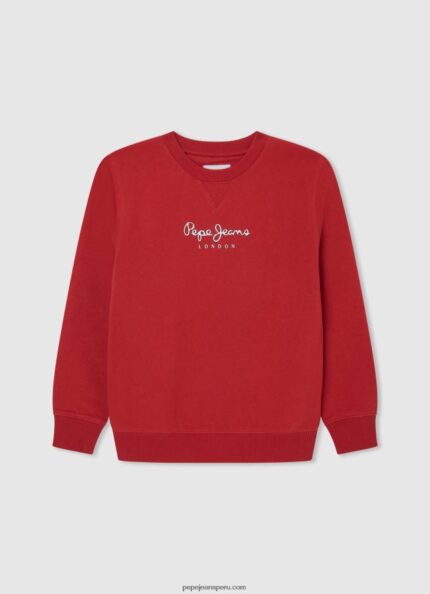 chico suéter con logo estampado Pepe Jeans 44JTZ1595 estudio rojo