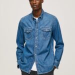 hombres camisa de mezclilla ajustada Pepe Jeans 44JTZ1023 mezclilla