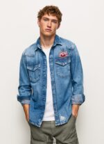 hombres camisa de mezclilla de corte estándar Noah Pepe Jeans 44JTZ1049 mezclilla - Imagen 2