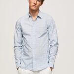 hombres camisa de popelina floral lovejoy Pepe Jeans 44JTZ1045 blanqueador azul