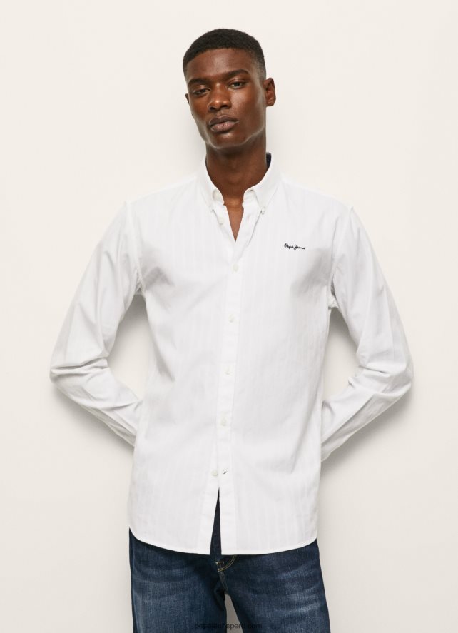 hombres_camisa_dobby_a_rayas_lisselton_pepe_jeans_44jtz1064_blanco.jpg hombres camisa dobby a rayas lisselton Pepe Jeans 44JTZ1064 blanco - Imagen 1