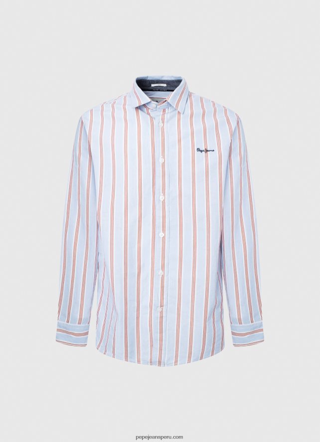 hombres camisa lister fil-a-fil slim fit Pepe Jeans 44JTZ1065 estudio rojo - Imagen 5