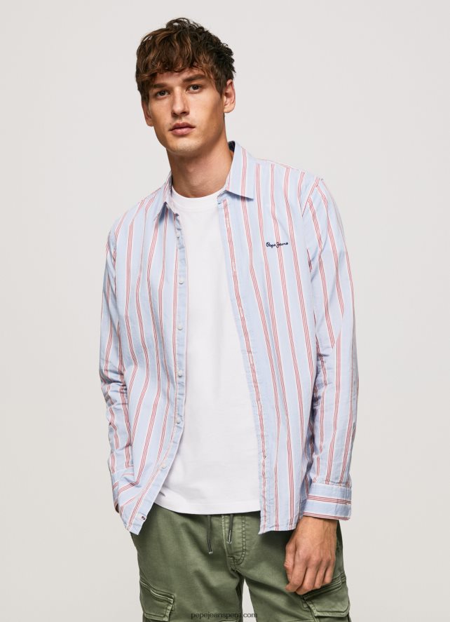 hombres_camisa_lister_fil_a_fil_slim_fit_pepe_jeans_44jtz1065_estudio_rojo.jpg hombres camisa lister fil-a-fil slim fit Pepe Jeans 44JTZ1065 estudio rojo - Imagen 1