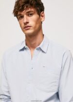 hombres camisa oxford de corte estándar Lawson Pepe Jeans 44JTZ1052 blanqueador azul - Imagen 3