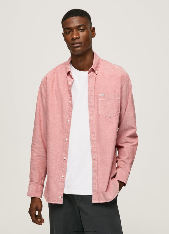 hombres_camisa_oxford_de_corte_estandar_pepe_jeans_44jtz1048_rosa_nublado.jpg hombres camisa oxford de corte estándar Pepe Jeans 44JTZ1048 rosa nublado - Imagen 1