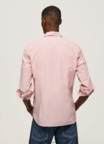 hombres camisa percy de popelina con rayas de bengala Pepe Jeans 44JTZ1074 estudio rojo - Imagen 4