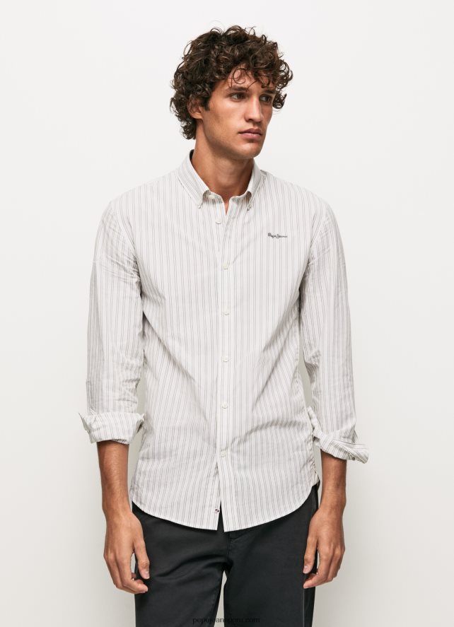 hombres camisa slim fit de popelín de algodón Pepe Jeans 44JTZ1022 blanco - Imagen 3