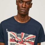 hombres camiseta con el logo de la bandera y la bandera ondeando Pepe Jeans 44JTZ935 dulwich