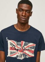 hombres camiseta con el logo de la bandera y la bandera ondeando Pepe Jeans 44JTZ935 dulwich