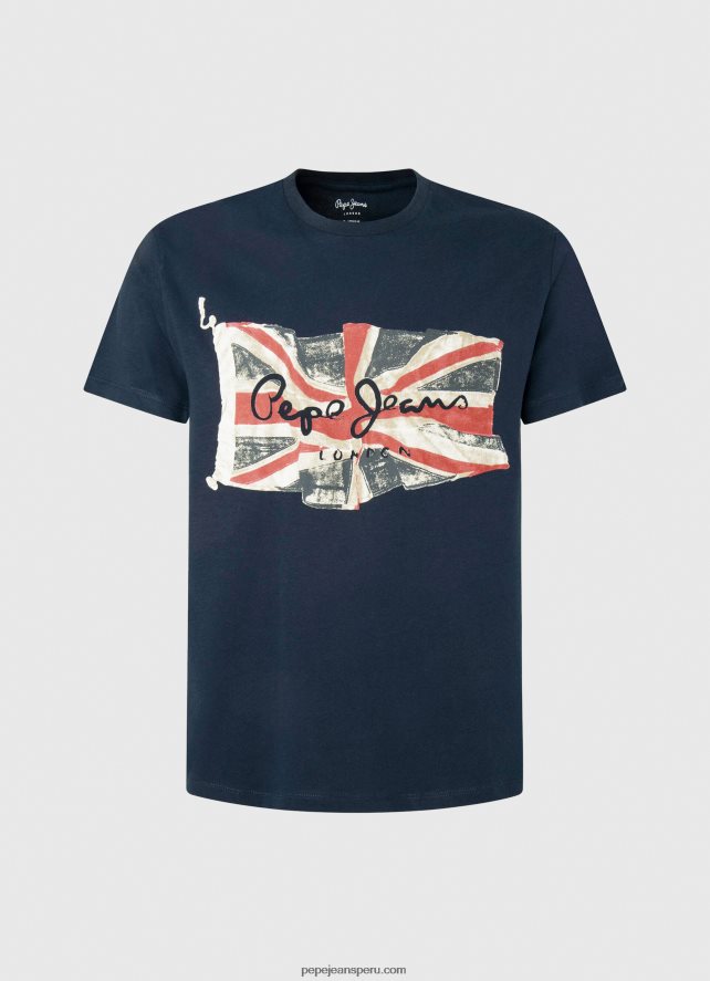 hombres camiseta con el logo de la bandera y la bandera ondeando Pepe Jeans 44JTZ935 dulwich - Imagen 5