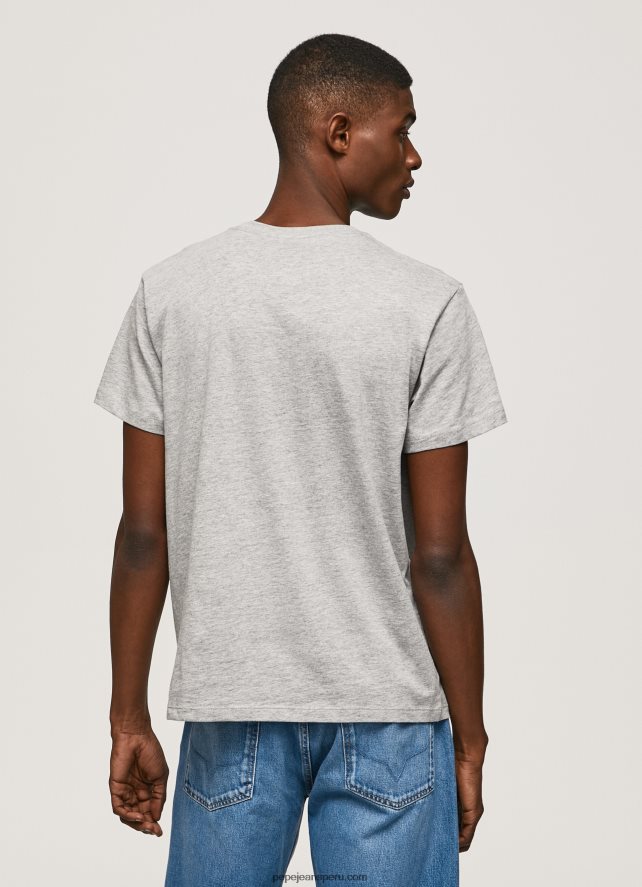 hombres camiseta con el logo de la bandera y la bandera ondeando Pepe Jeans 44JTZ936 gris marga - Imagen 4