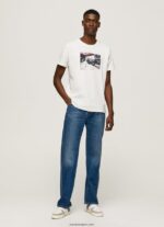 hombres camiseta con estampado de foto Pepe Jeans 44JTZ955 blanco - Imagen 2