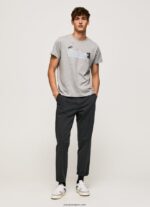hombres camiseta de algodón con logo de pinceles Pepe Jeans 44JTZ931 gris marga - Imagen 2
