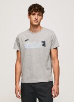 hombres camiseta de algodón con logo de pinceles Pepe Jeans 44JTZ931 gris marga - Imagen 3