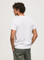 hombres camiseta de algodón con logo Pepe Jeans 44JTZ938 blanco - Imagen 4