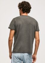 hombres camiseta de algodón lavado y teñido Pepe Jeans 44JTZ941 negro lavado - Imagen 3