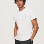 hombres camiseta de algodón lavado y teñido Pepe Jeans 44JTZ942 blanco