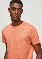 hombres camiseta de algodón liso Pepe Jeans 44JTZ995 calabaza naranja - Imagen 3