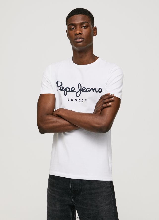 hombres camiseta de manga corta de algodón Pepe Jeans 44JTZ1002 blanco - Imagen 1