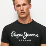 hombres camiseta de manga corta de algodón Pepe Jeans 44JTZ1003 negro