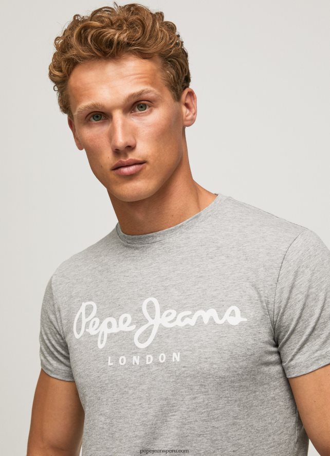 hombres camiseta de manga corta de algodón Pepe Jeans 44JTZ1004 gris marga - Imagen 2