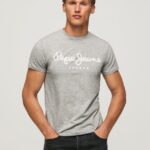 hombres camiseta de manga corta de algodón Pepe Jeans 44JTZ1004 gris marga