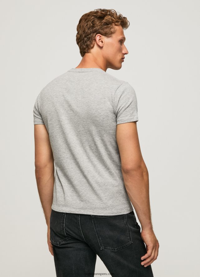 hombres camiseta de manga corta de algodón Pepe Jeans 44JTZ1004 gris marga - Imagen 3