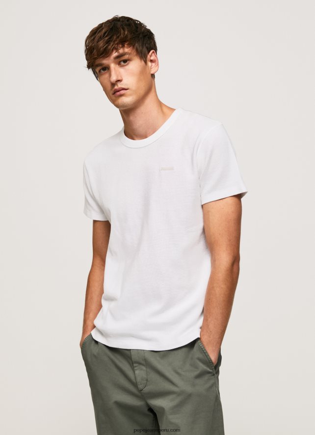 hombres_camiseta_de_punto_gofrado_pepe_jeans_44jtz960_blanco.jpg hombres camiseta de punto gofrado Pepe Jeans 44JTZ960 blanco - Imagen 1