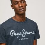 hombres camiseta essentialenim n con logo estampado Pepe Jeans 44JTZ1015 índigo