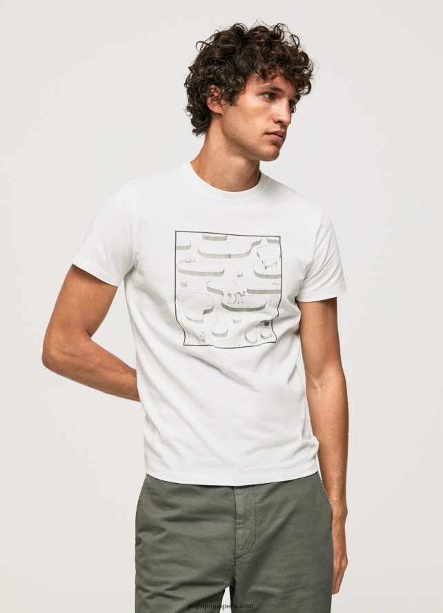 hombres_camiseta_estampada_de_algodon_pepe_jeans_44jtz940_blanco.jpg hombres camiseta estampada de algodón Pepe Jeans 44JTZ940 blanco - Imagen 1