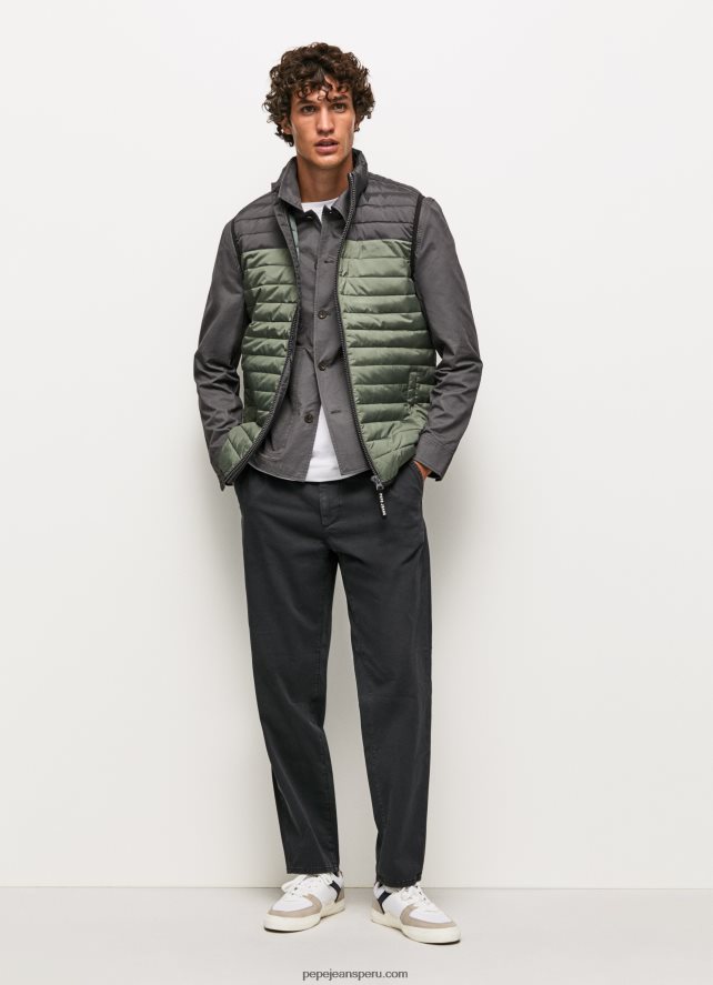 hombres chaleco capitonado con diseño colour block Pepe Jeans 44JTZ840 negro lavado - Imagen 2